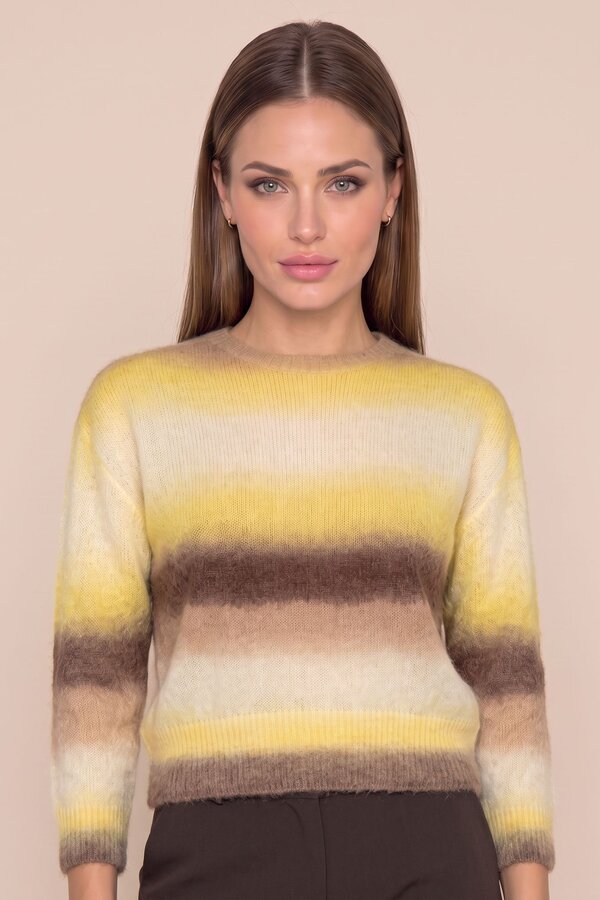 Pull Jaune Due Amanti ( Tissés/Jaune/Choc )