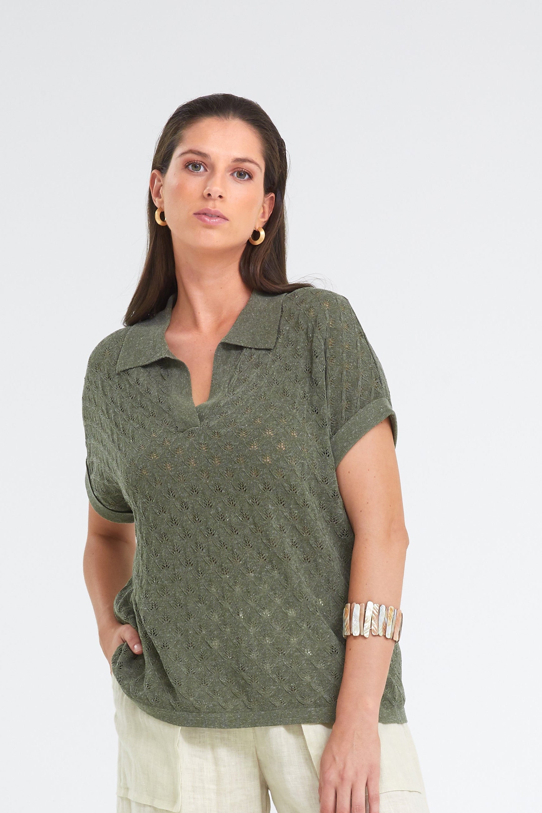 T-Shirt Kaki Blue Iv ( Mendy/502 )