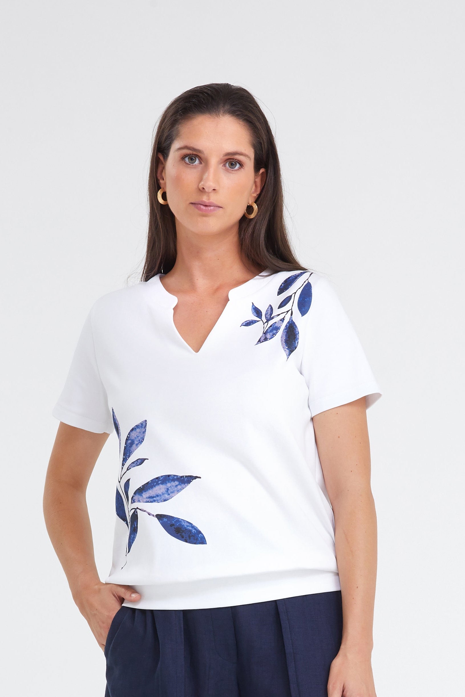 T-Shirt Wit Blue Iv ( Nadet/100 )