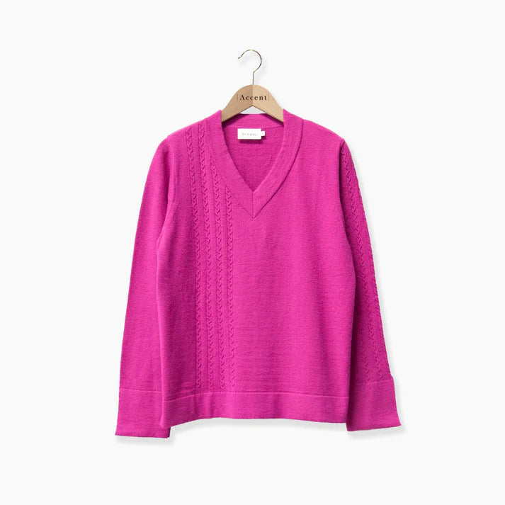 Pull Fuchia Accent Fashion ( Variation/Rasperry ) - Delaere Womenswear