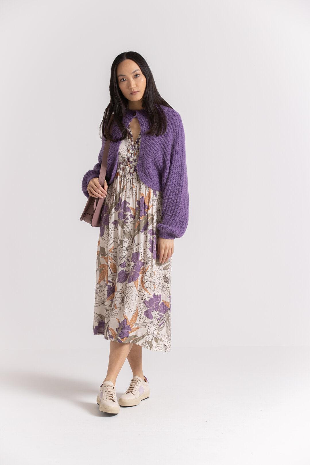Kleedje Paars Gigue ( Karan 664/2435 ) - Delaere Womenswear