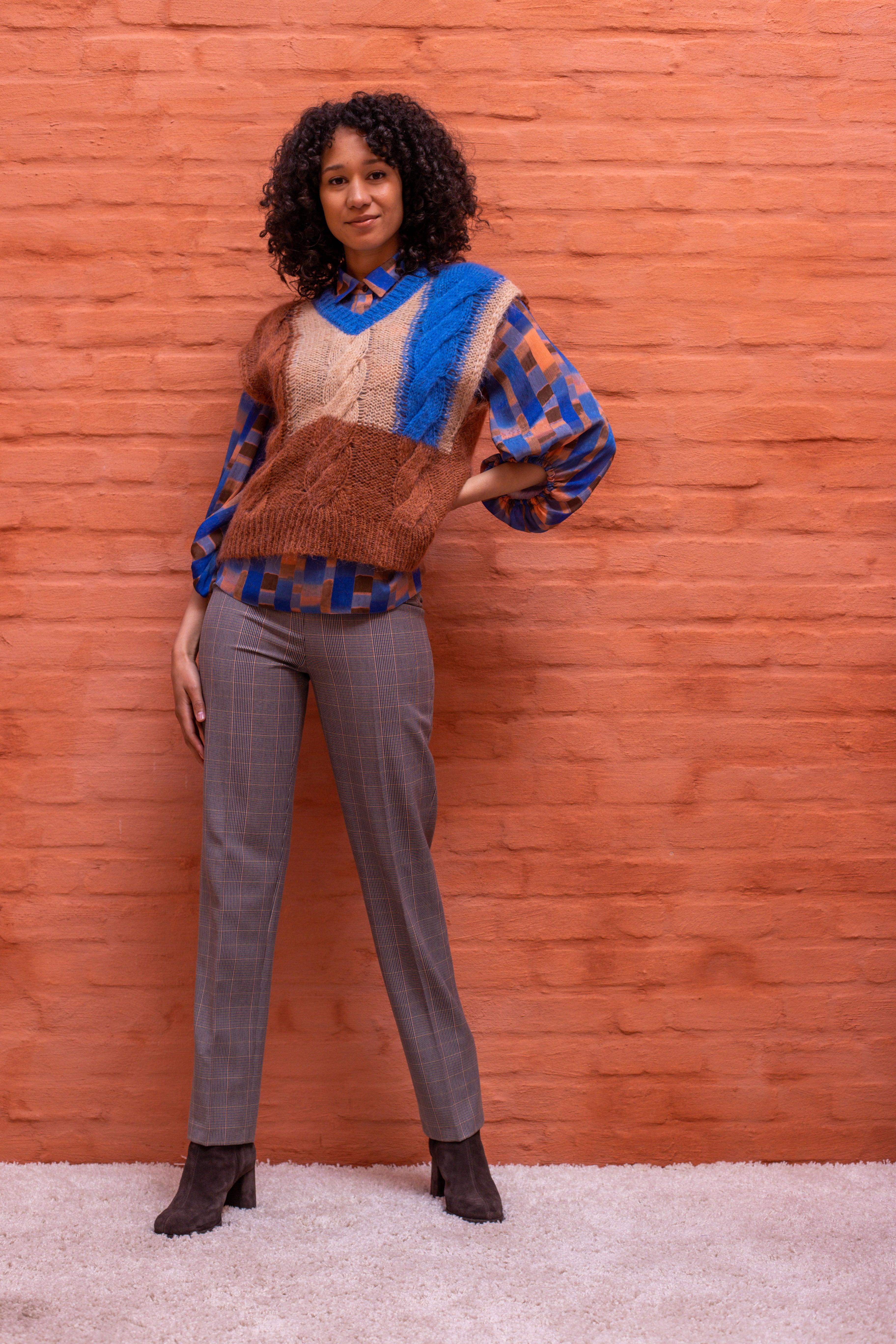 Pull Blauw Accent Fashion ( Levitatie/Multi Blue ) - Delaere Womenswear