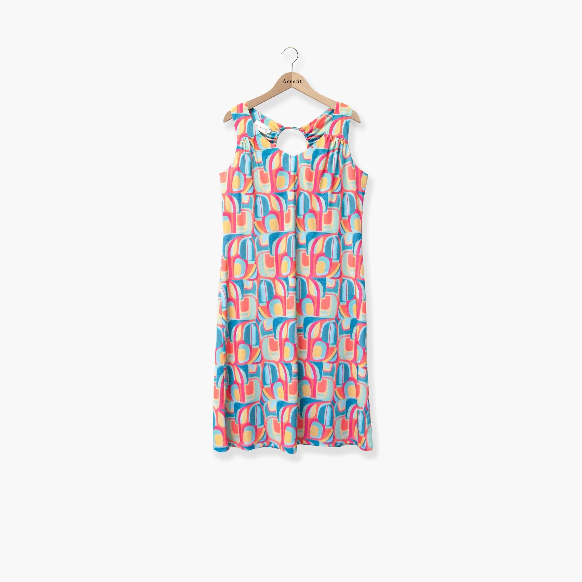 Kleedje Groen Accent Fashion ( Disco 4522/01 ) - Delaere Womenswear