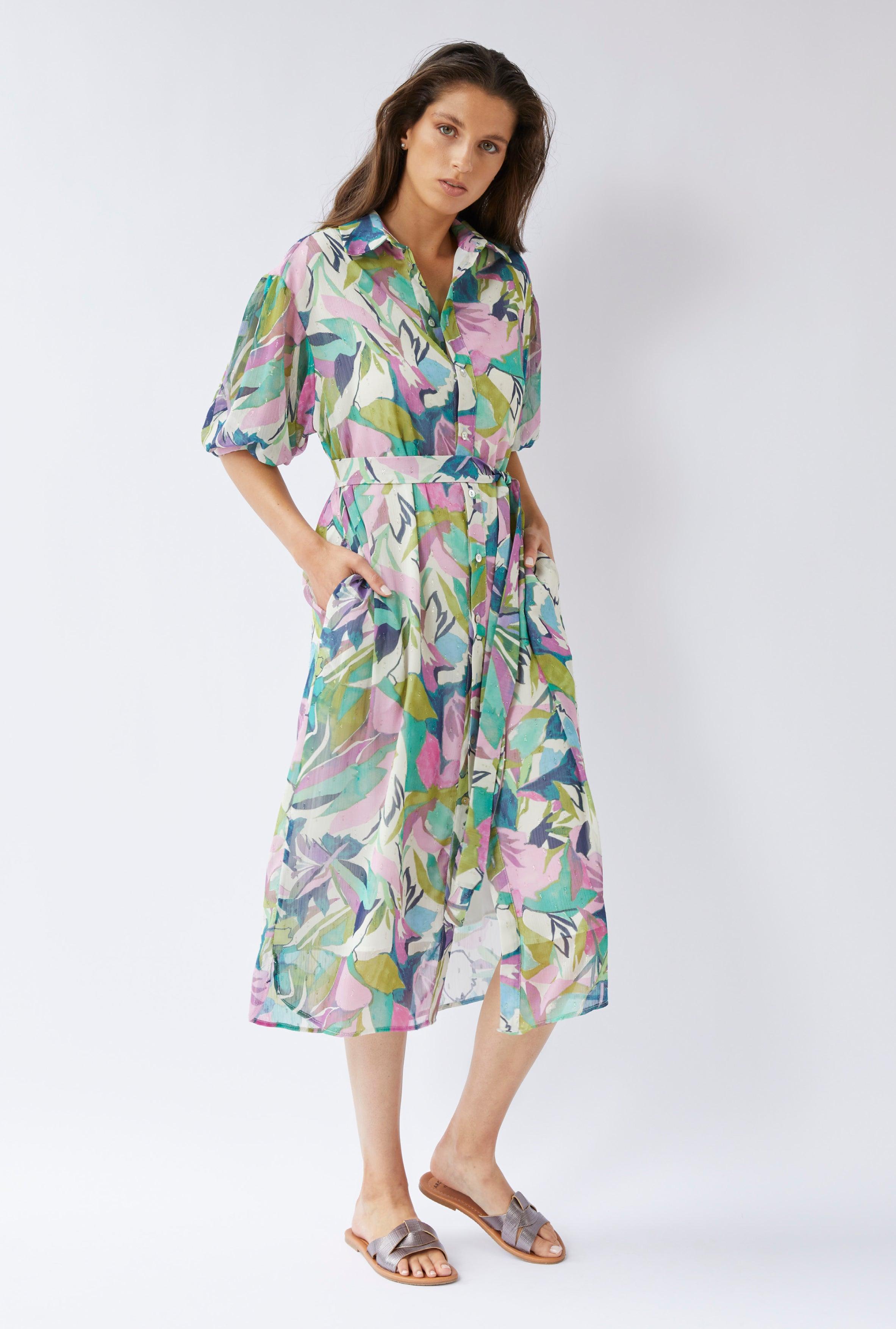Kleedje Groen Blue Iv ( Molfi-V/461 ) - Delaere Womenswear