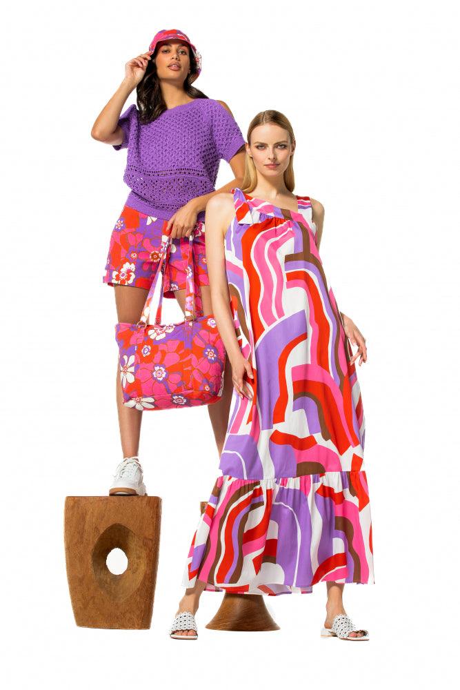 Kleedje Fuchia Caroline Biss ( 3176/49 ) - Delaere Womenswear