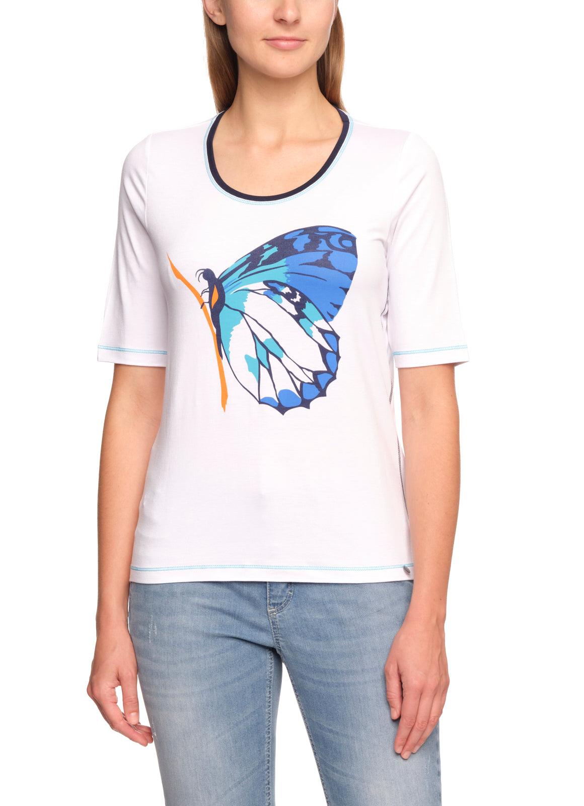 T-Shirt Blauw Gollehaug ( 2311-23353/744 ) - Delaere Womenswear