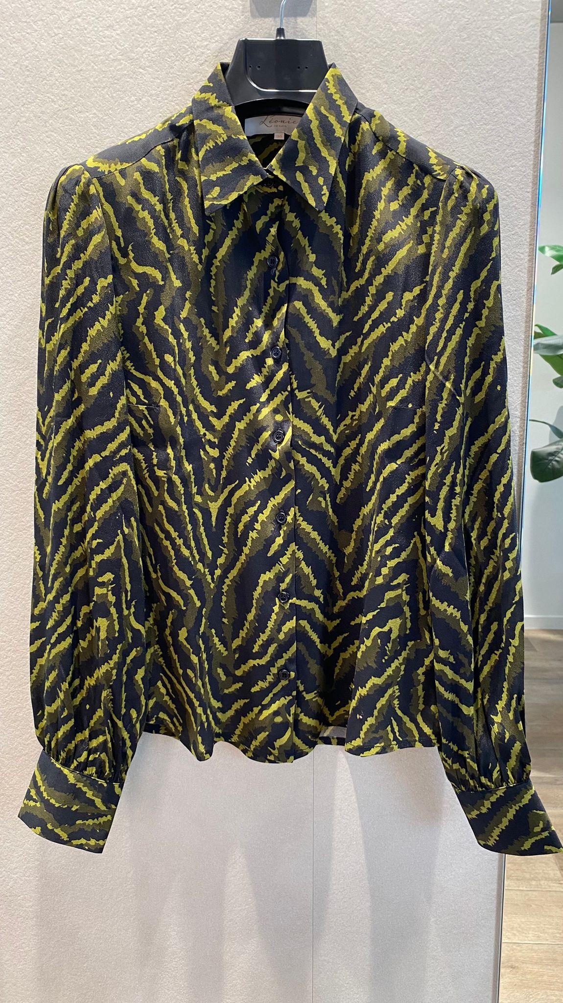 Bloes Olijfgroen Leonie De Paris ( Romy Zebra Olijf ) - Delaere Womenswear