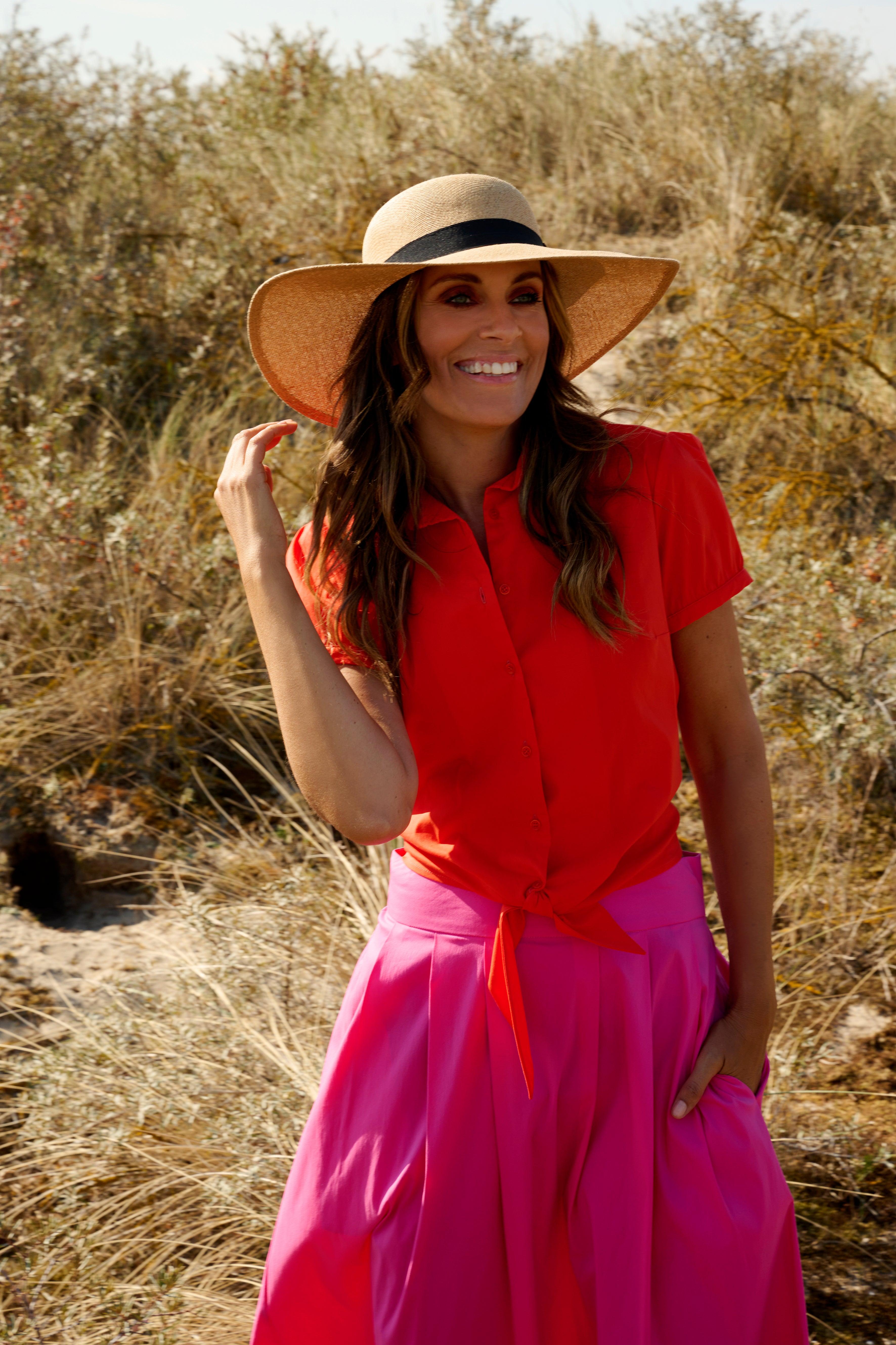 Rok Fuchia Leonie De Paris ( Lott Katoen/Fuchsia ) - Delaere Womenswear