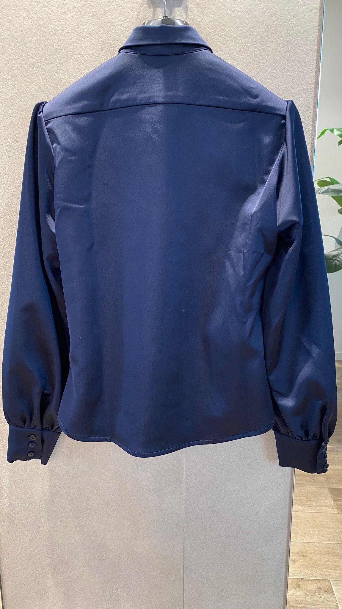 Bloes Marine Leonie De Paris ( Romy Satin Marine ) - Delaere Womenswear