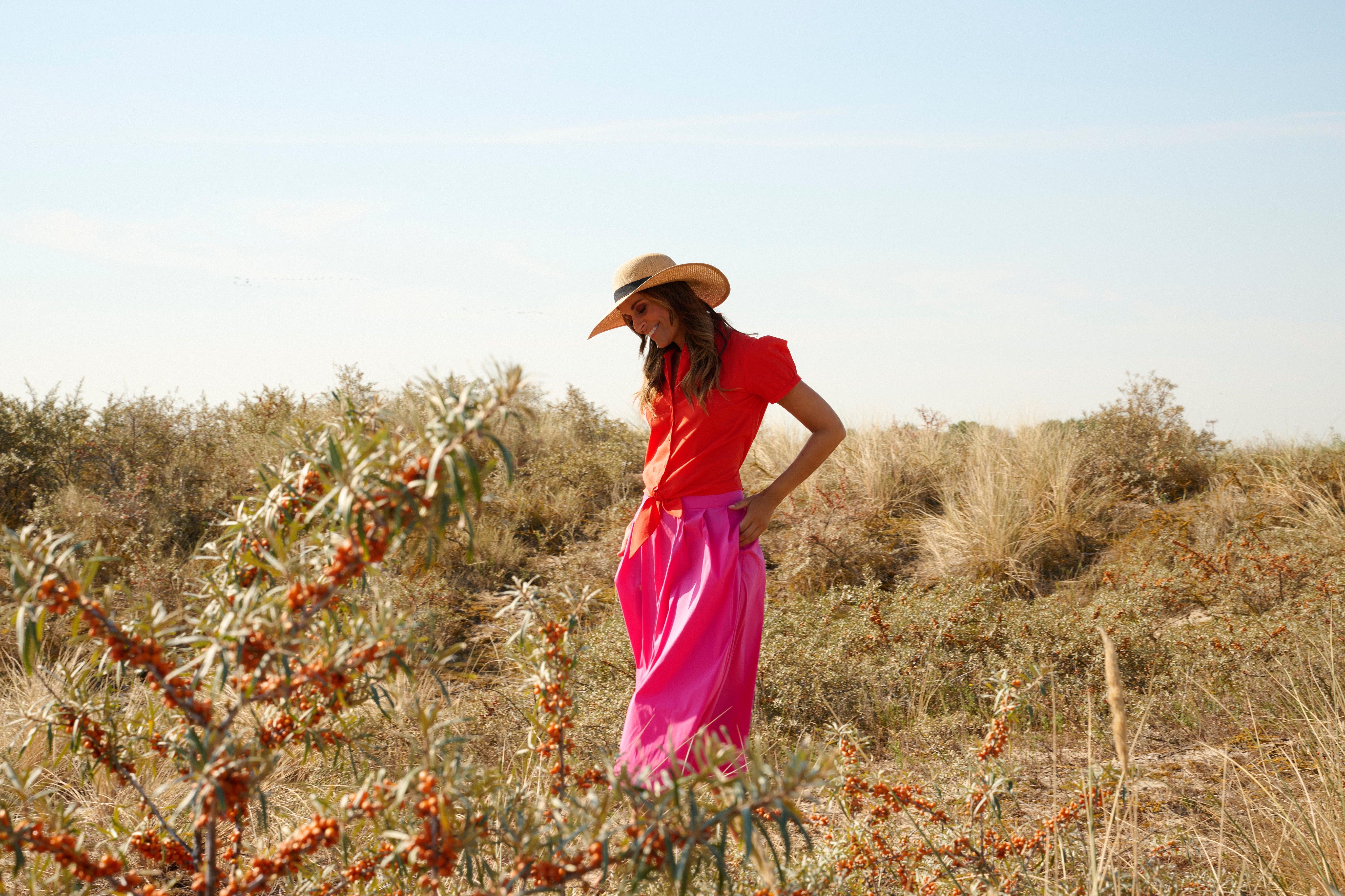 Rok Fuchia Leonie De Paris ( Lott Katoen/Fuchsia ) - Delaere Womenswear