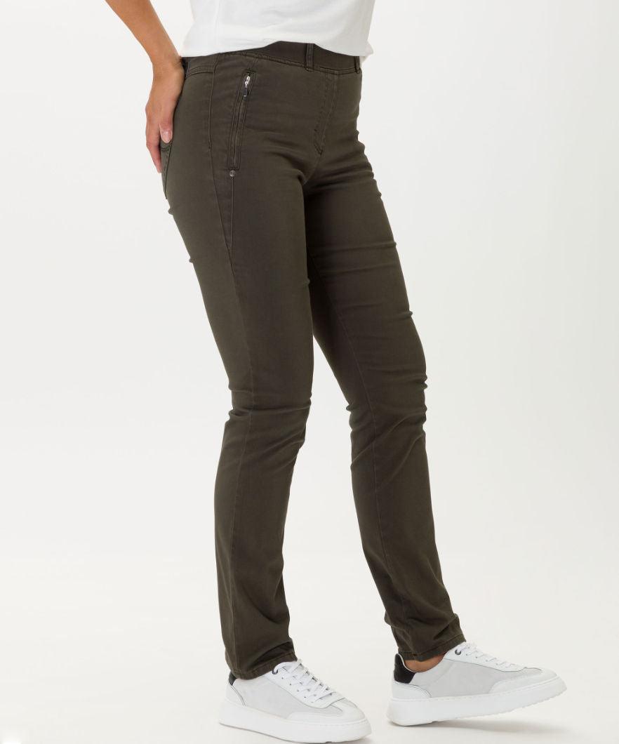 Broek Olijfgroen Raphaela ( Lavina Zip 1547/32 ) - Delaere Womenswear