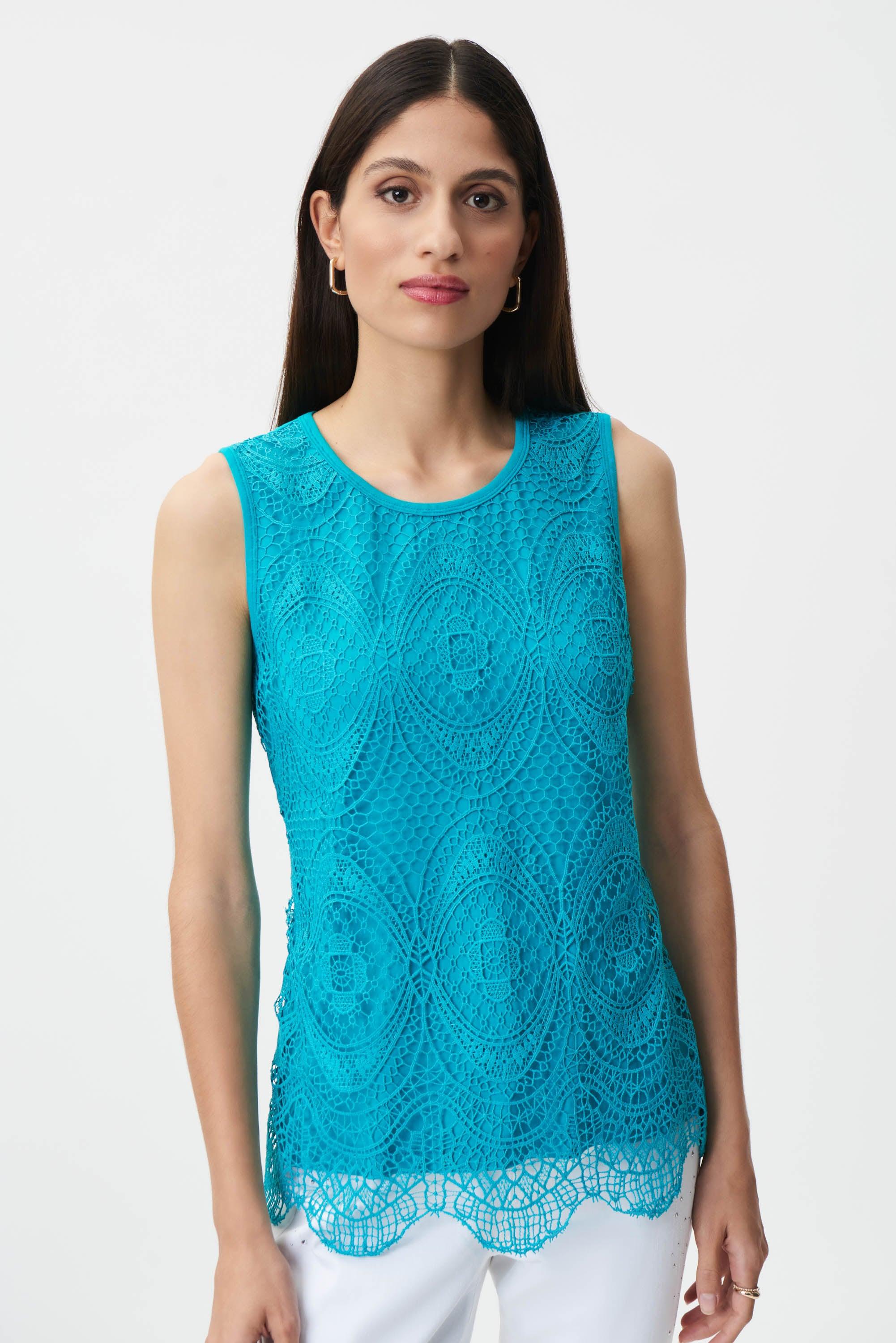 Bloes Turqoois Ribkoff ( 232923/3972 ) - Delaere Womenswear