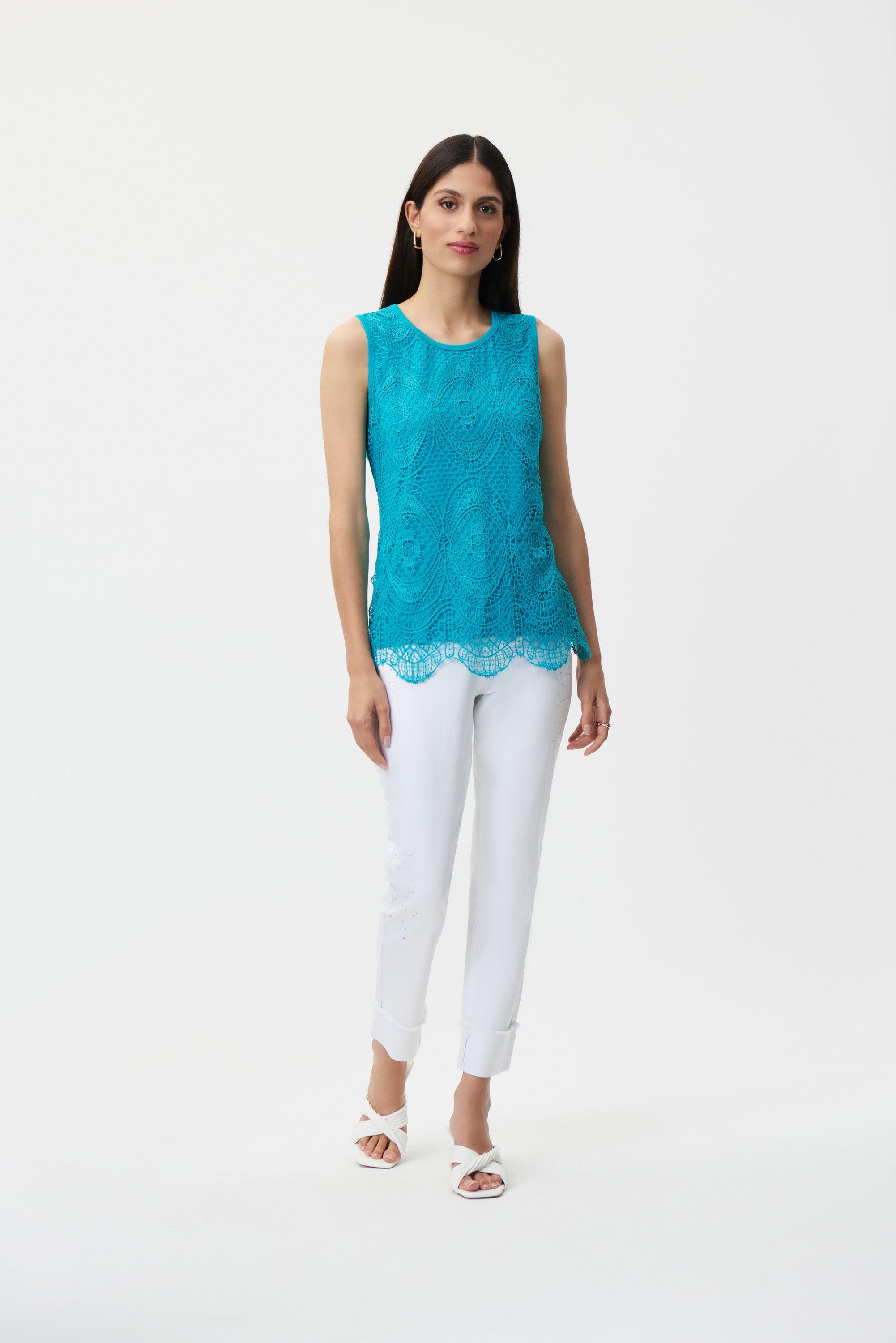 Bloes Turqoois Ribkoff ( 232923/3972 ) - Delaere Womenswear