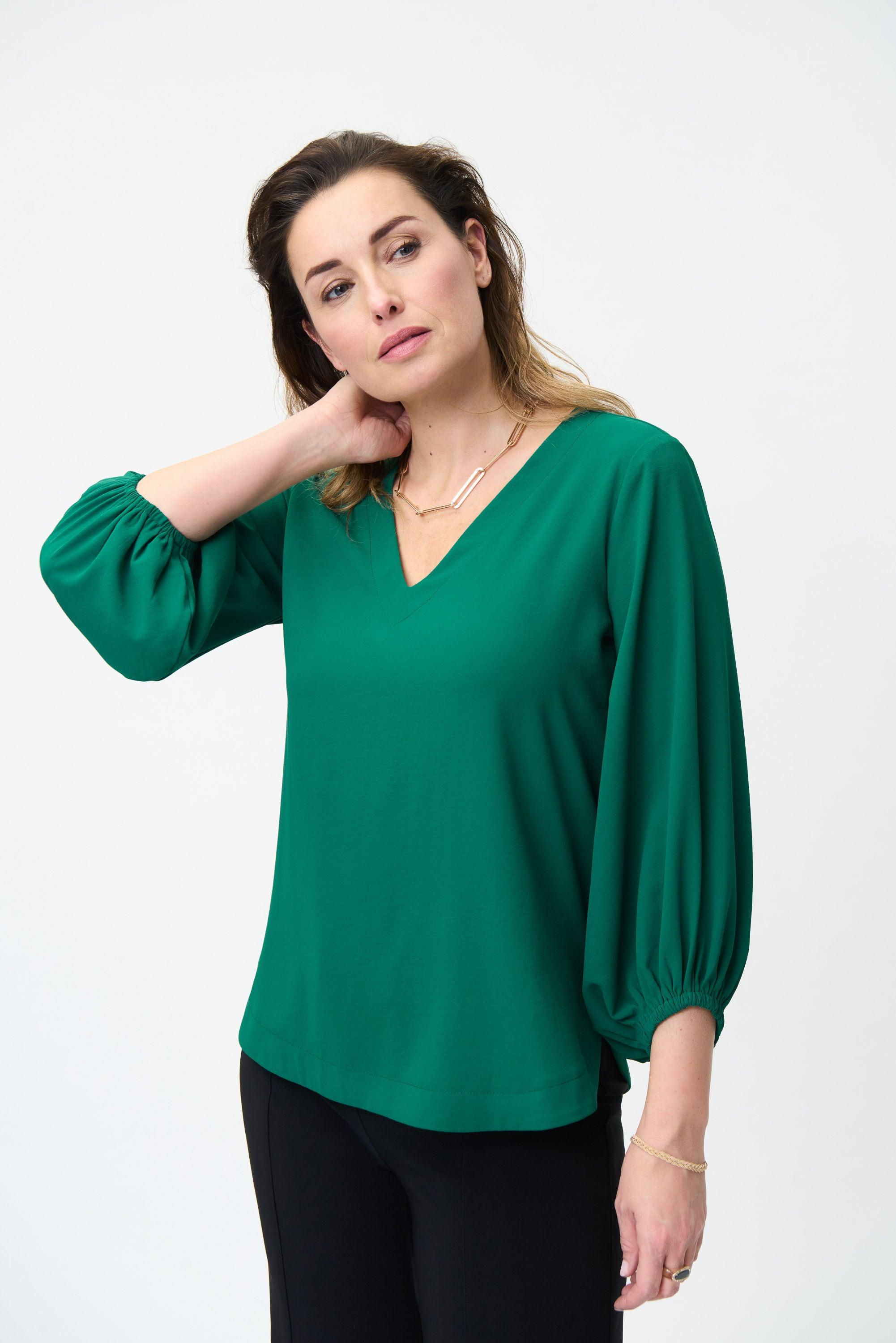 Bloes Groen Ribkoff 224047/3947 ) - Delaere Womenswear