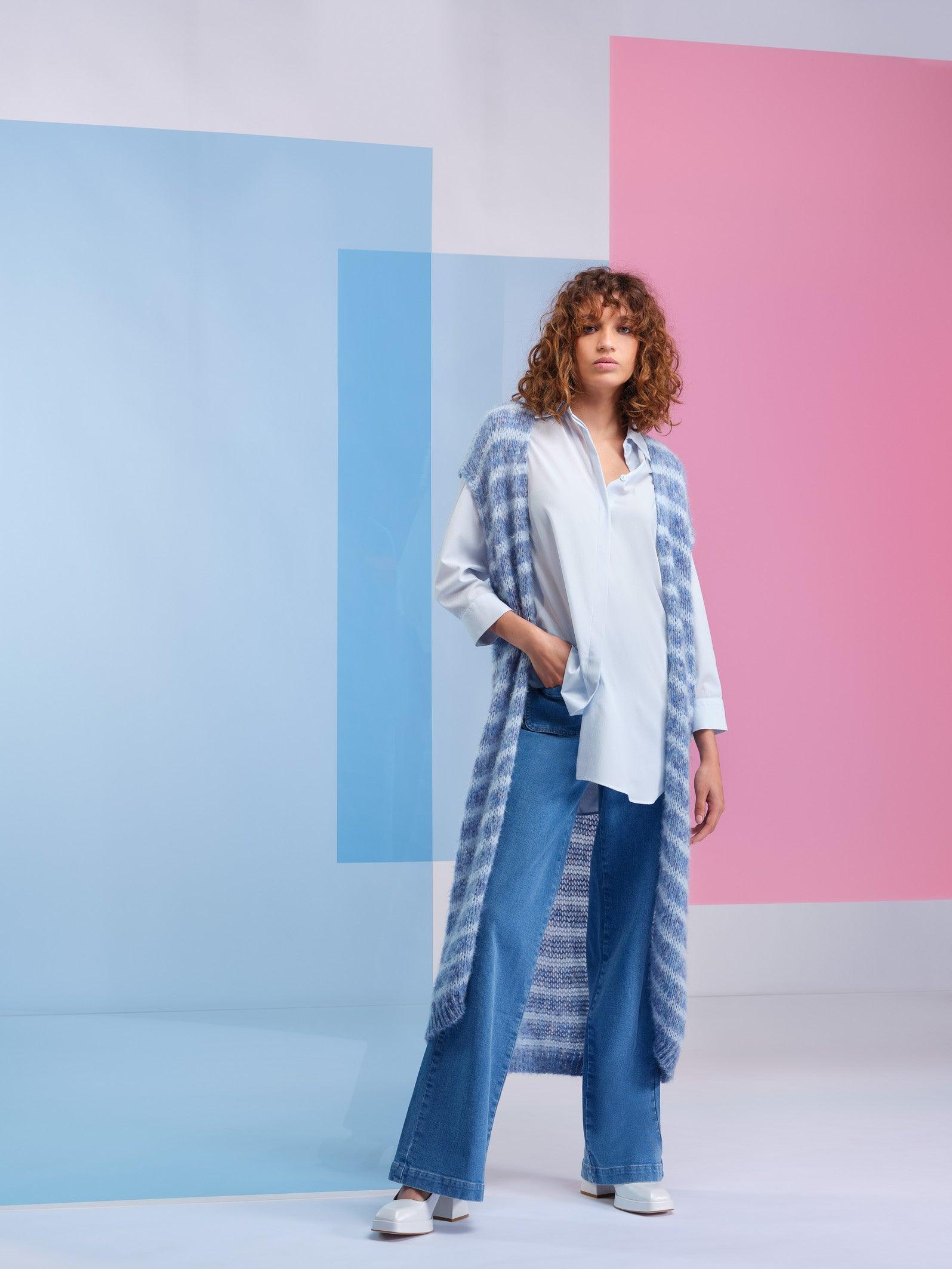Giletpull Blauw Senso ( 8947 Odile/Jean ) - Delaere Womenswear