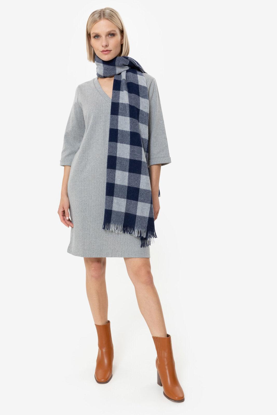 Kleedje Grijs Terre Bleue ( Lucy/1601 ) - Delaere Womenswear