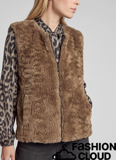 Giletvest Taupe Rabe ( 123872/7672 )