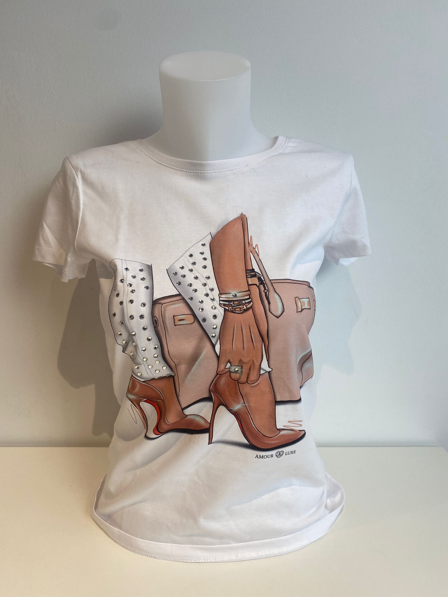T-Shirt Blanc Amour &amp; Luxe ( Posh S T1 )
