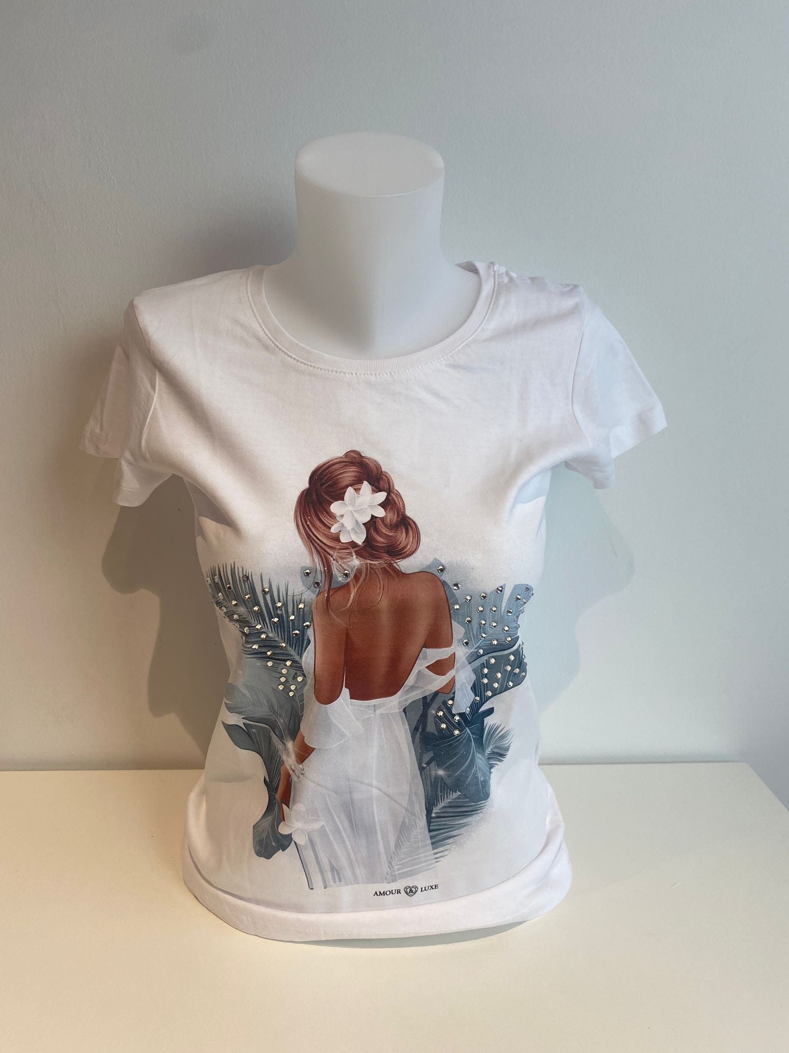 T-Shirt Blanc Amour &amp; Luxe ( Grace S T9 )