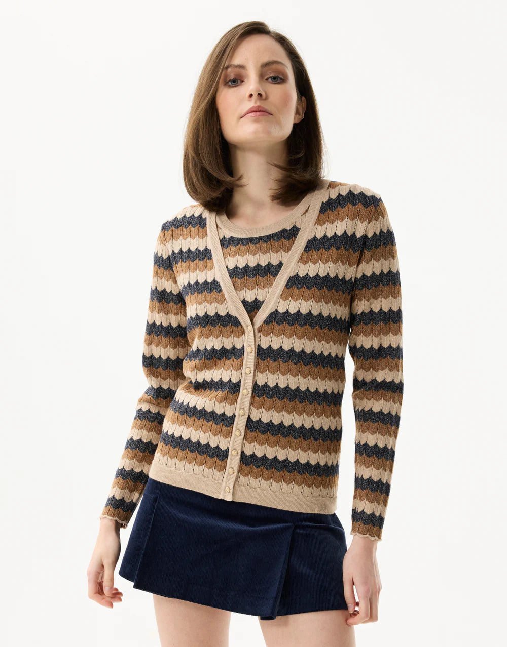 Twinset Beige Leo & Ugo ( Awt127/Navy/Beige )