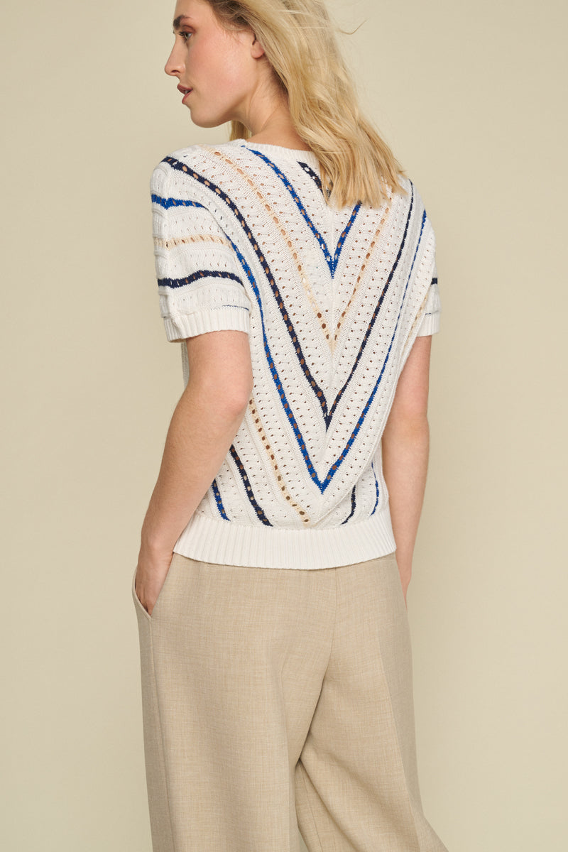 Pull Blauw Marie Mero ( Pu98/Cre+Cob+Nav )