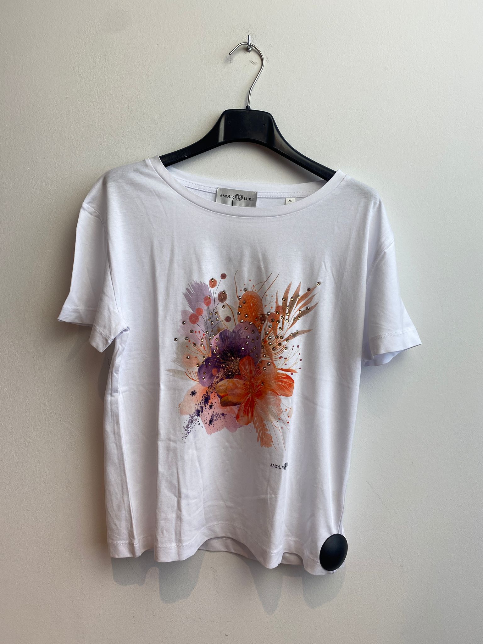 T-Shirt Wit Amour & Luxe ( Eden J T17/White )