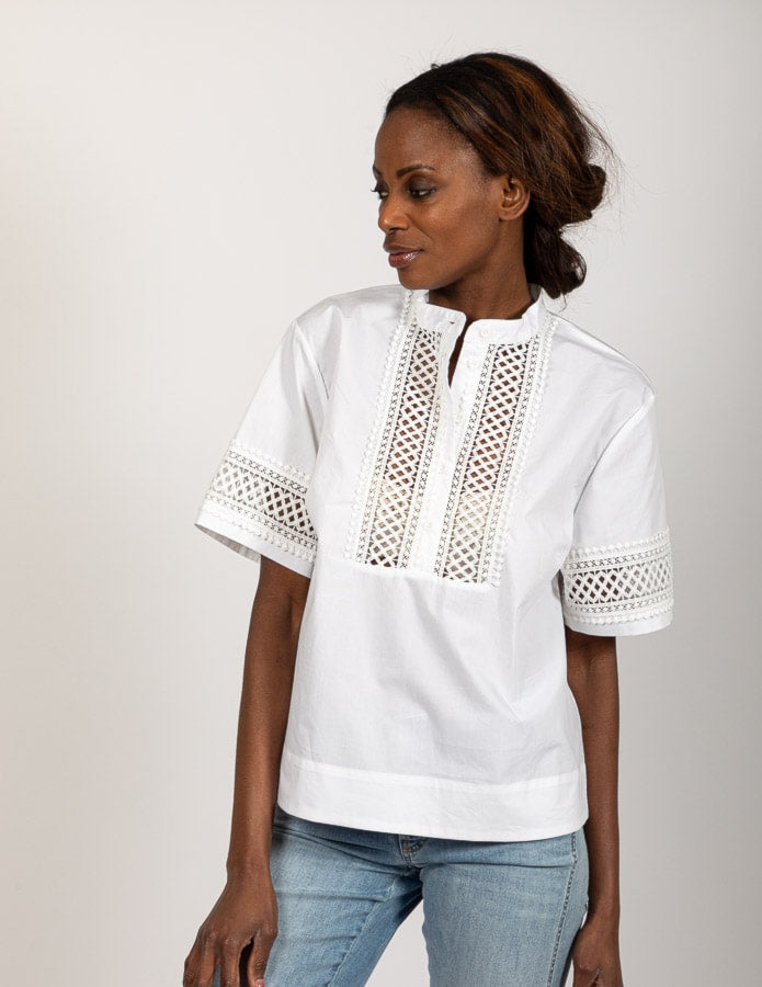 Chemisier blanc Due Amanti (Avana/Blanc)