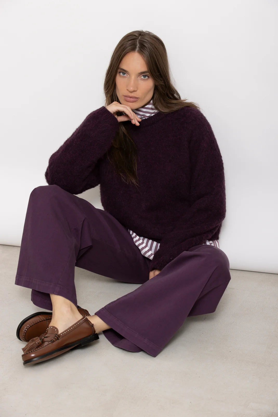 Pull Aubergine Gigue (Ludo 830B/2463)