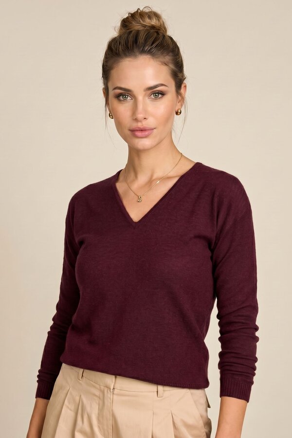 Pull Bordeaux Due Amanti ( Almery/Bordeaux )
