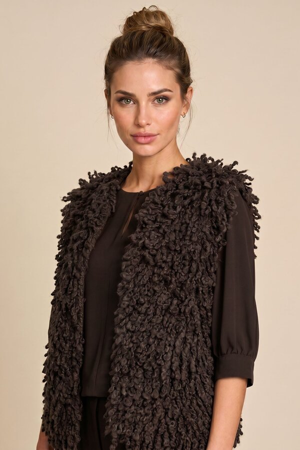 Giletvest Bruin Due Amanti ( Dolly/Dark Choc )