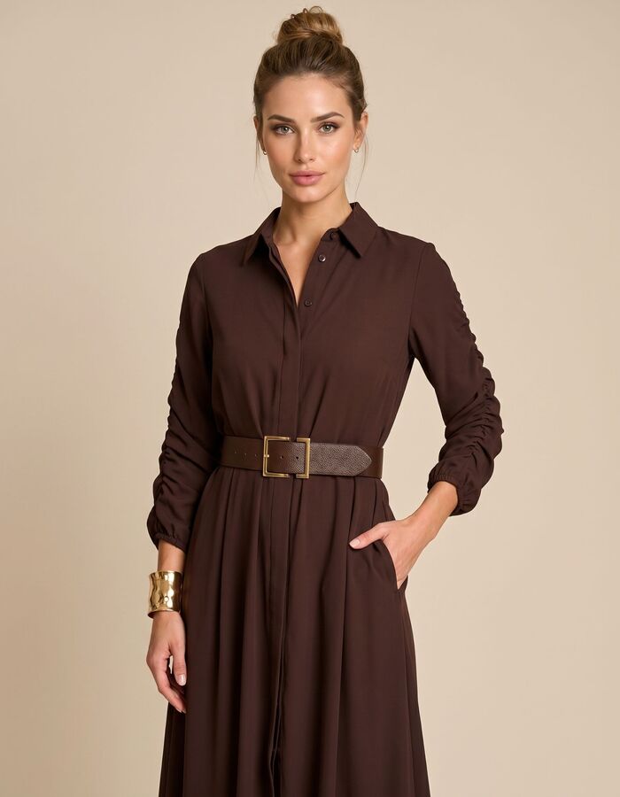 Robe marron Due Amanti ( Dolores /Chocolat foncé )