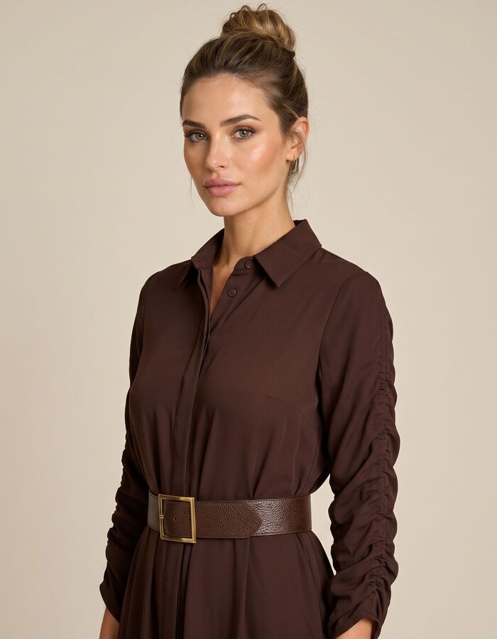 Robe marron Due Amanti ( Dolores /Chocolat foncé )