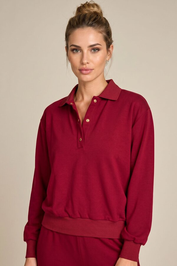 Pull Bordeaux Due Amanti ( Ivoire/Bordeaux )