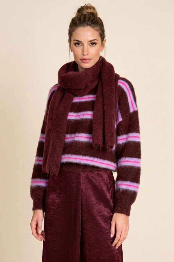 Pull Bordeaux Due Amanti ( Rainbow/Bordeaux Stri )