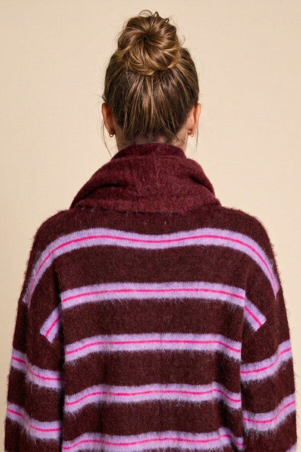 Pull Bordeaux Due Amanti ( Rainbow/Bordeaux Stri )