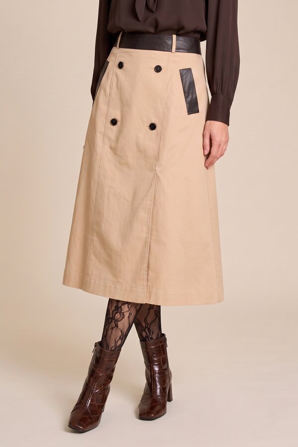 Jupe Beige Due Amanti ( Susan Cuir/Beige/Marron )