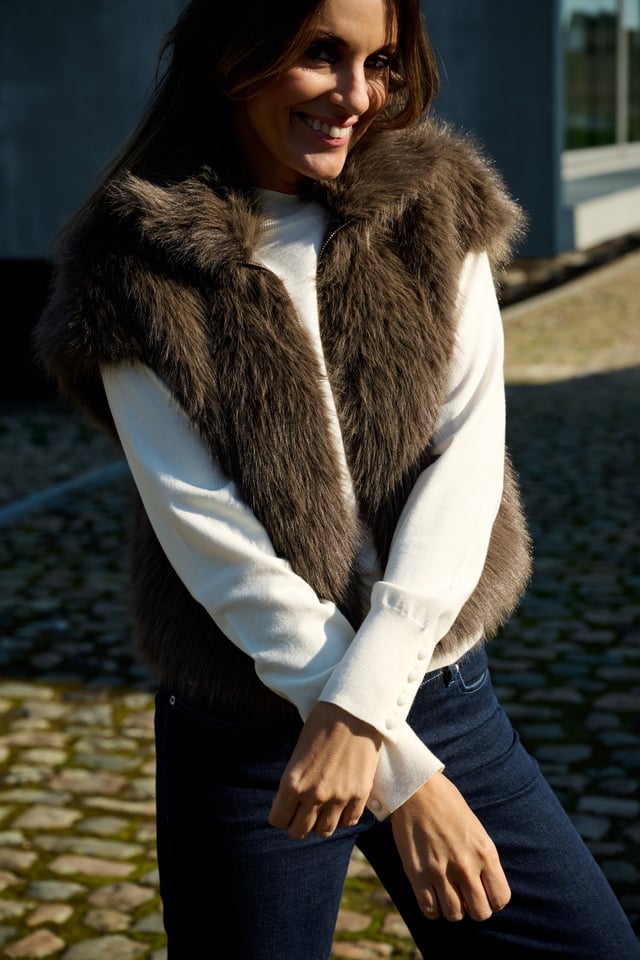 Gilet en maille marron Leonie De Paris ( 262075 Flor/Marron )