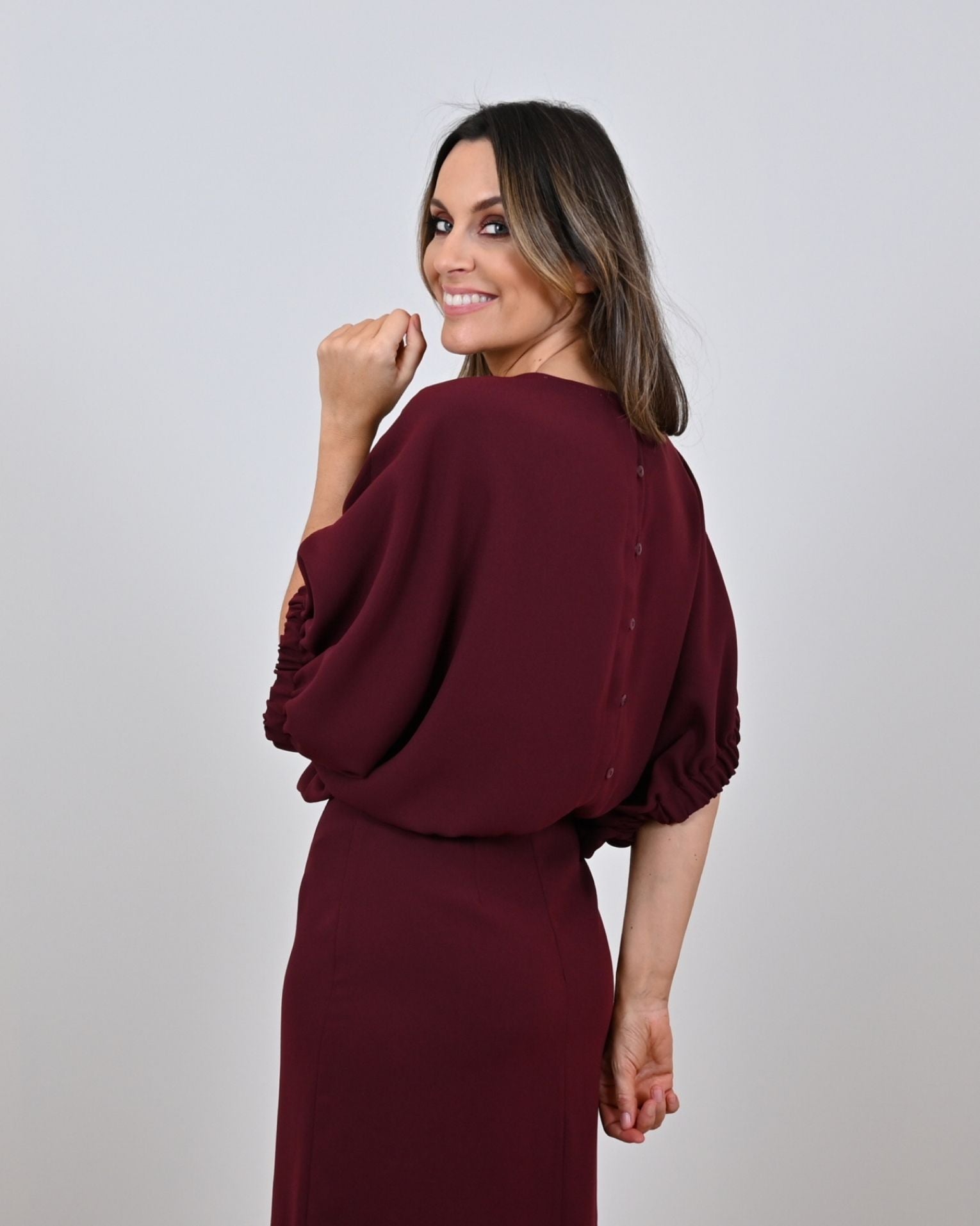 Kleedje Bordeaux Leonie De Paris ( 262213 Jarda/Bordeau )