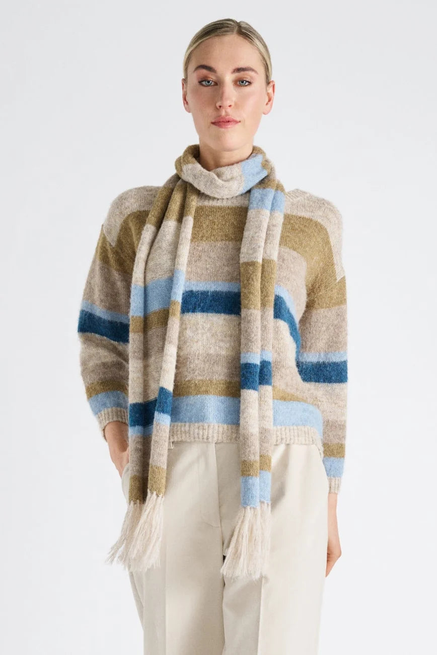 Sjaal Blauw Marie Mero ( Sc78/Mos+Sky+Den )