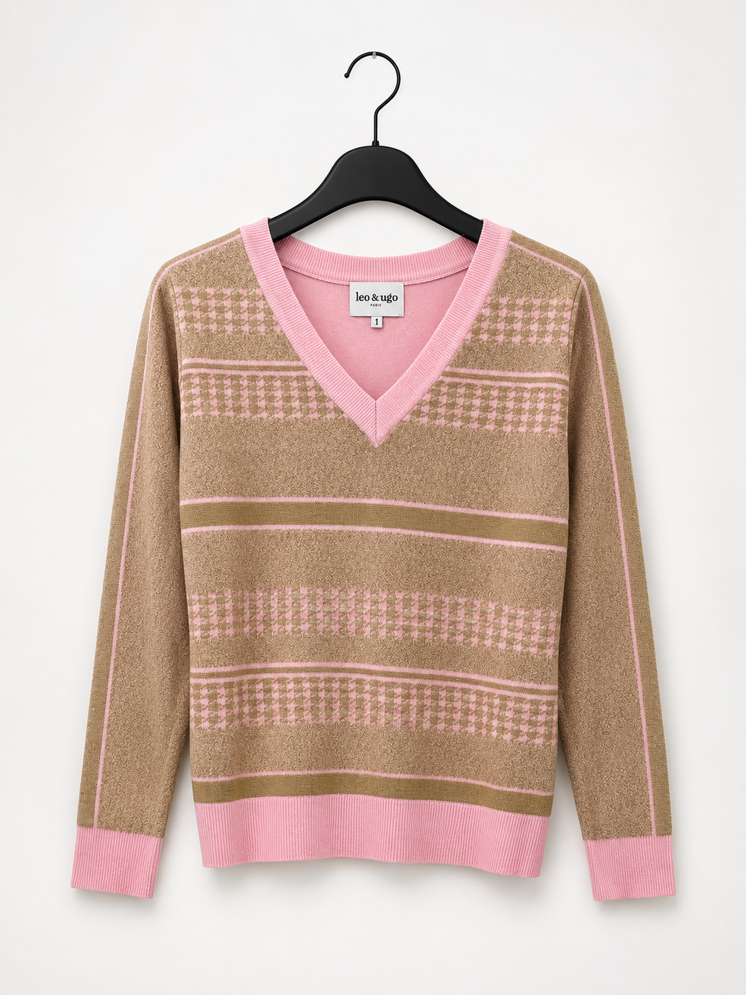Pull Roze Leo & Ugo ( Ah275/Lightpink Bei )