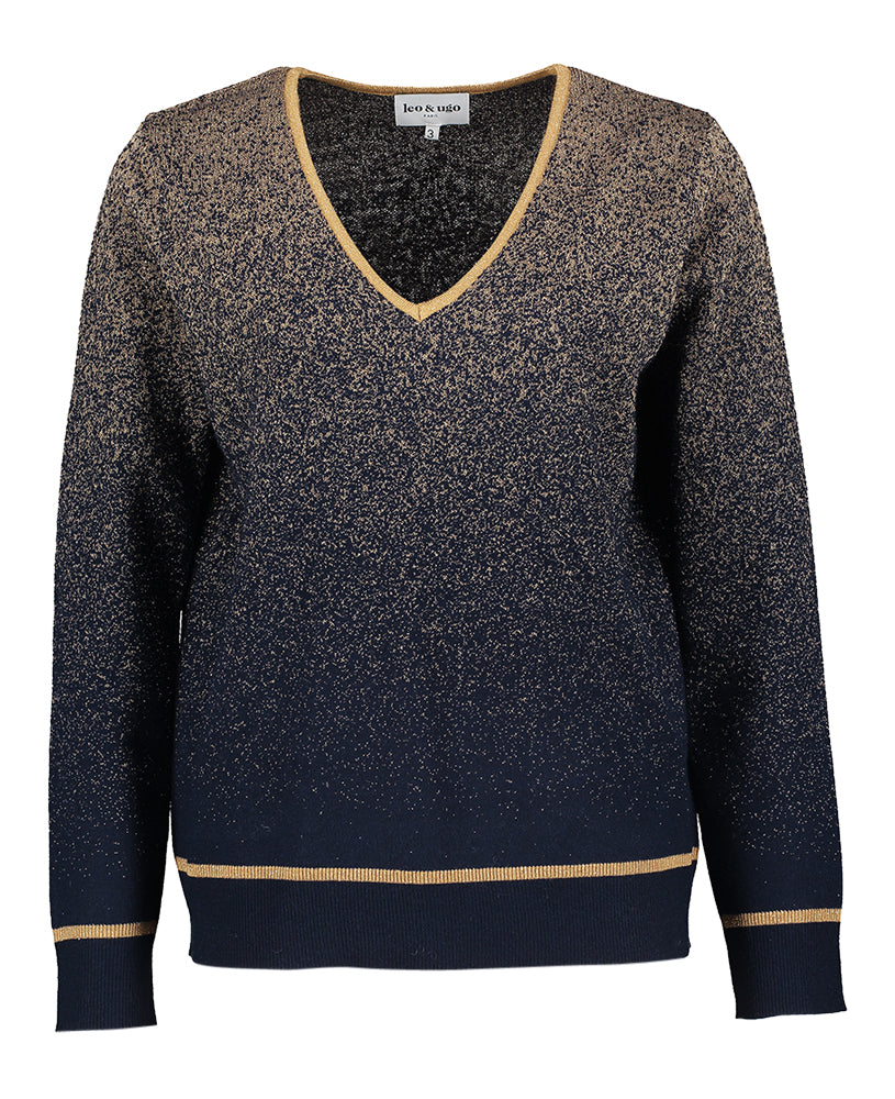 Pull Marine Léo &amp; Ugo ( Aw478/Navy Camel )