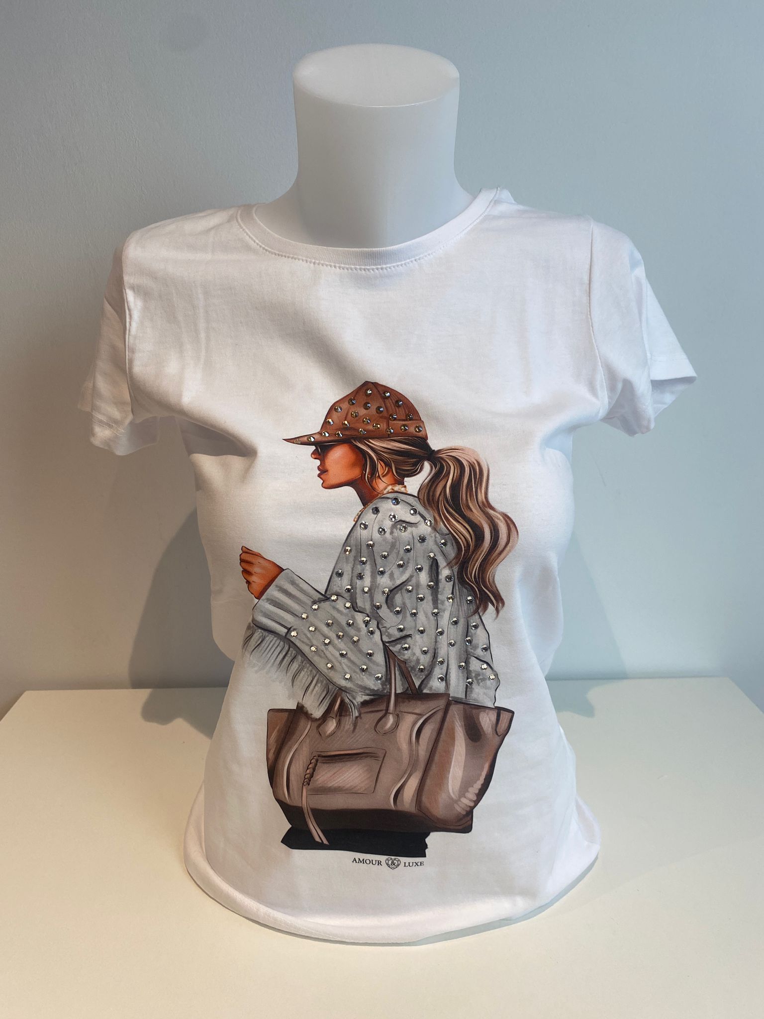 T-Shirt Wit Amour & Luxe ( Grace S T3 )