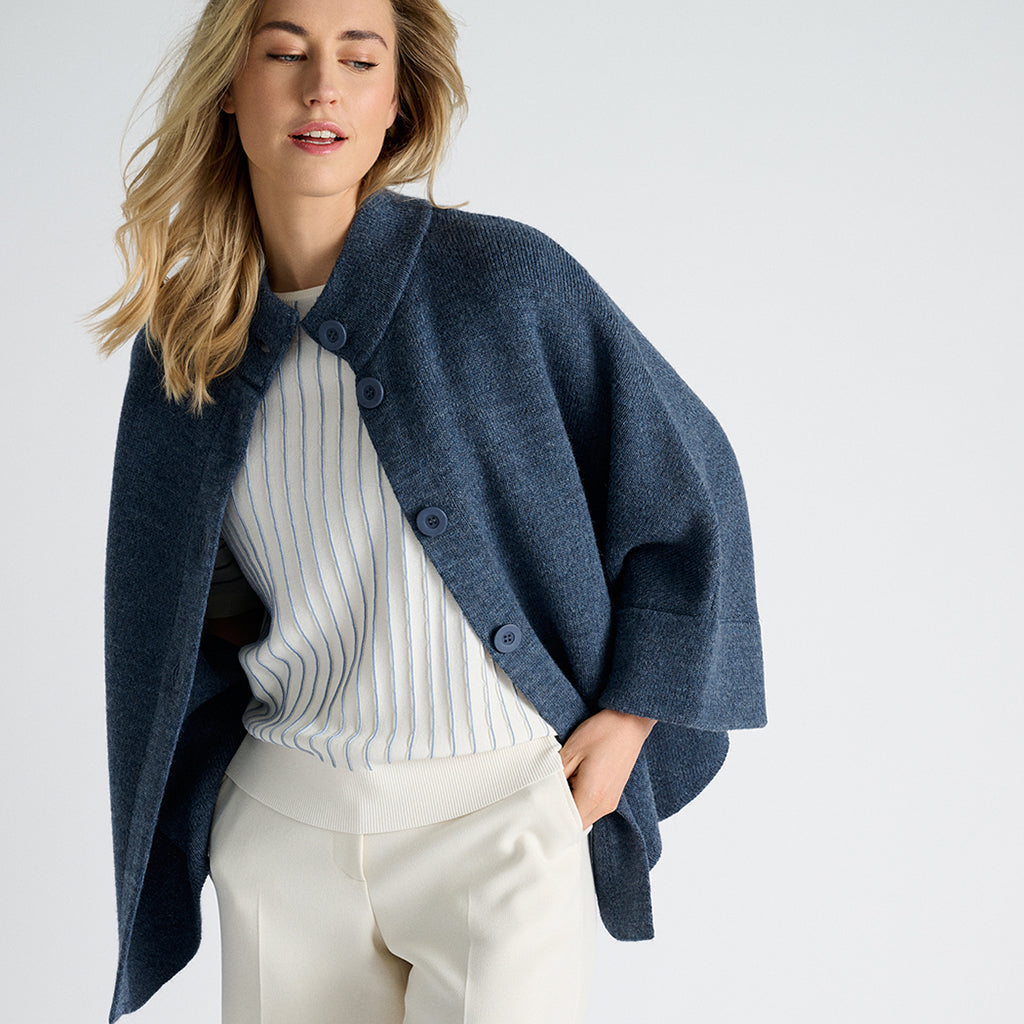 Poncho Bleu Marie Mero ( Cp70/Jea )