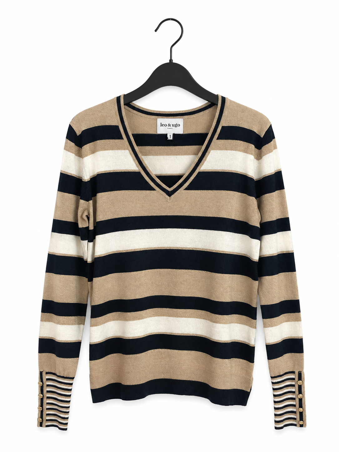 Pull Beige Leo & Ugo ( Bh713/Offwh Black )