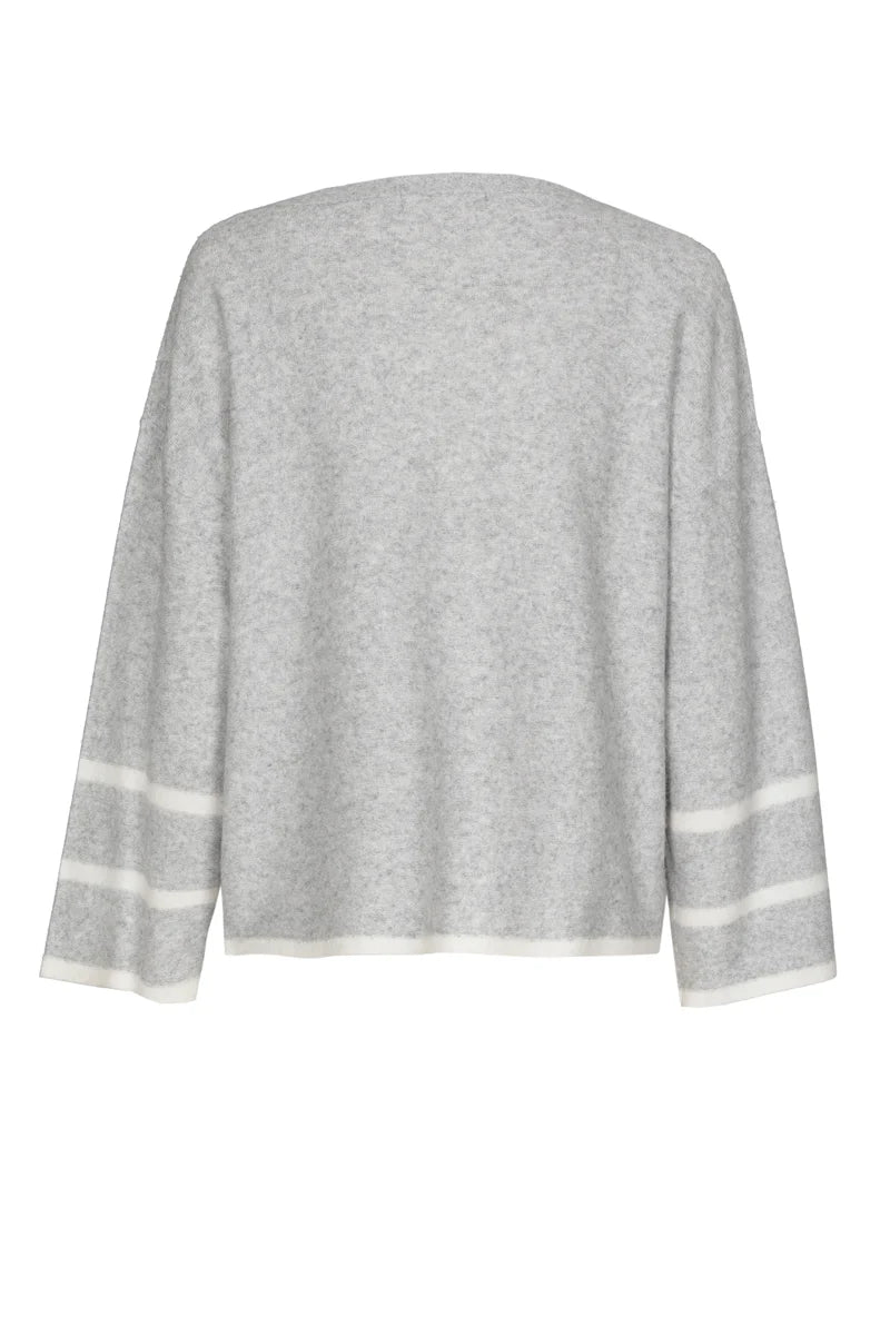 Pull gris pâle Marie Mero (Pu51/Gre+Cre)