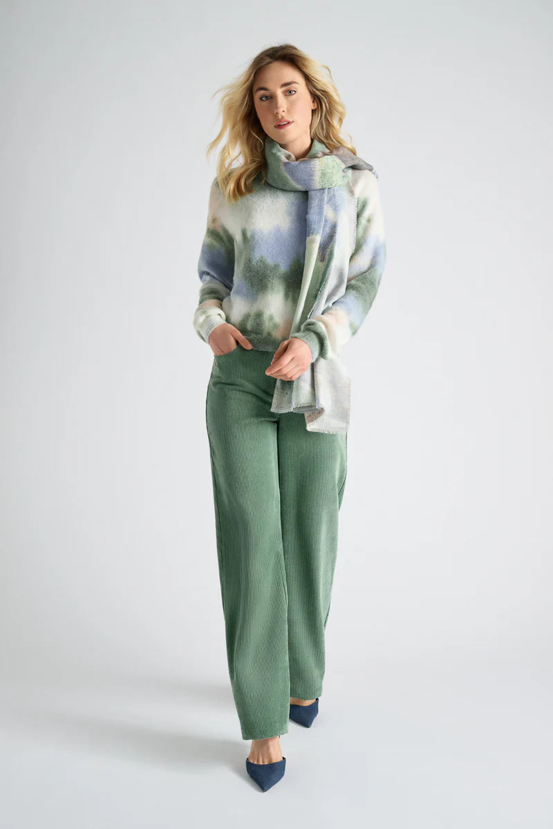 Écharpe verte Marie Mero ( Sc57/Grn+Jea )