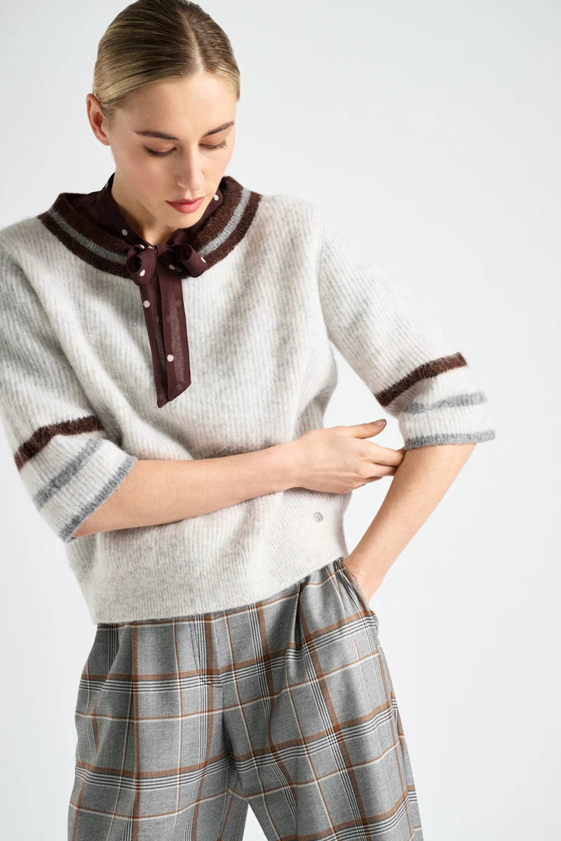 Pull gris Marie Mero (Pu82/Sil+Bro+Gre)