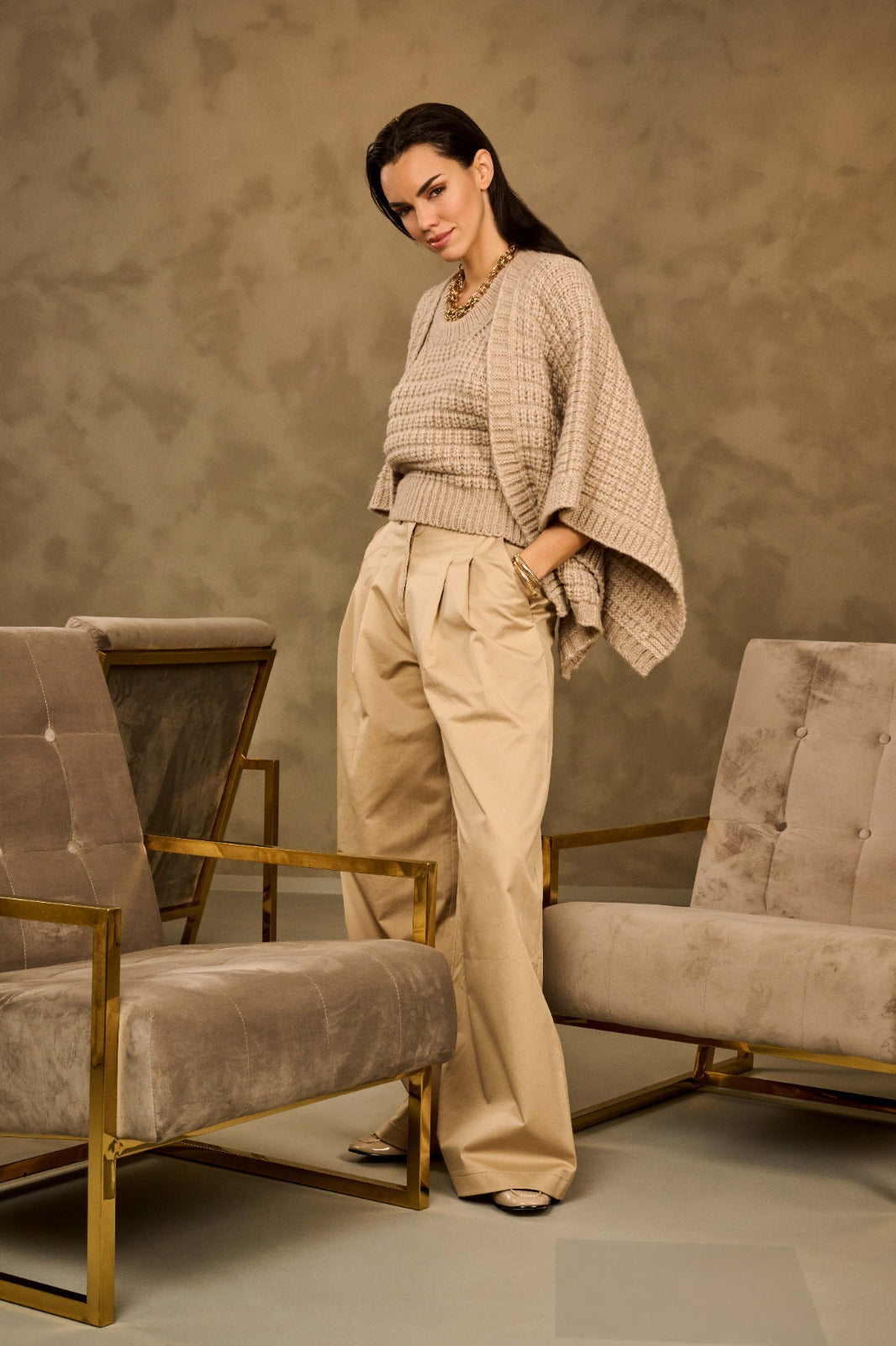 Giletpull Beige Due Amanti ( Fango/Oat )
