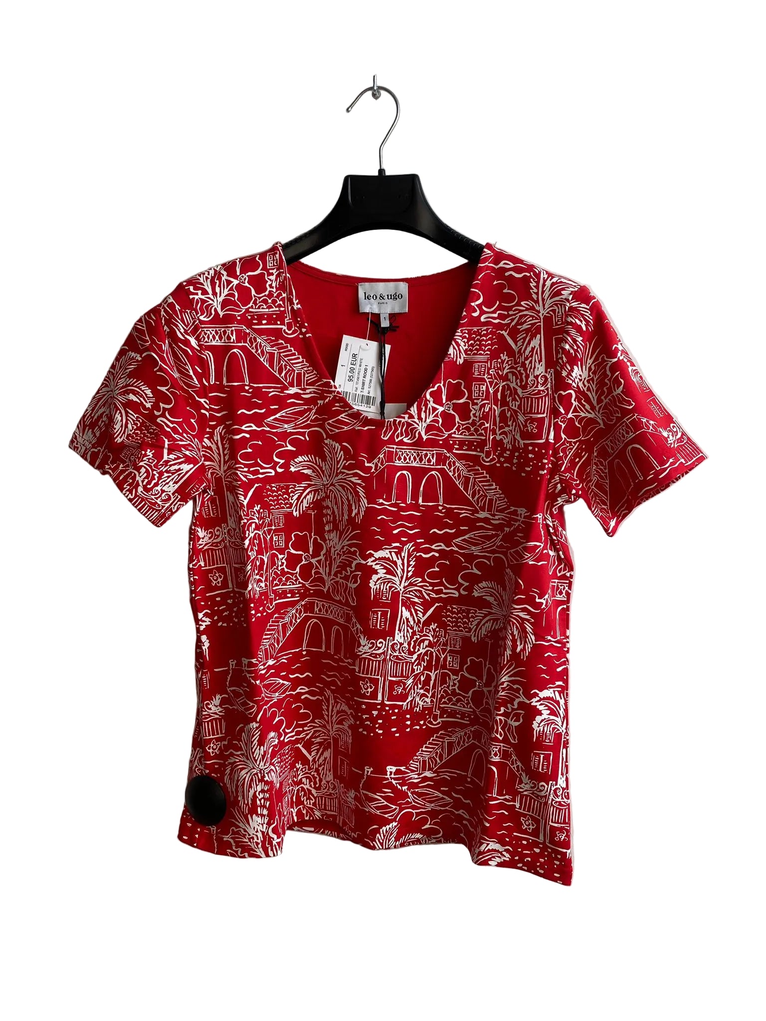 T-shirt rouge Leo & Ugo (Tev661/Rouge Blanc)