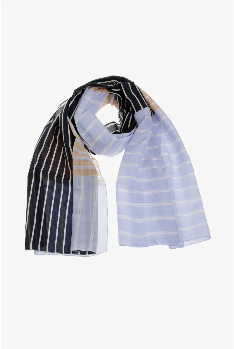 Sjaal Bleekblauw Xandres ( Scarf Stripes/0070 )